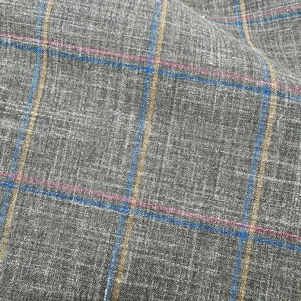Austin Reed Blazer Mens 48 R Wool Silk Linen Gray Plaid Jacket Sport‎ Coat